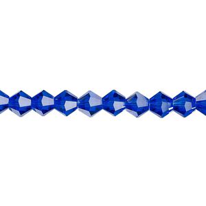 Bead 1pk translucent cobalt blue, Celestial Crystal&reg; 6mm bicone 15.5-16 inch