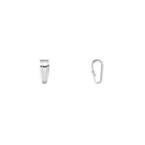 Bail, pendant, sterling silver, 7x3mm snap-on, 4mm grip length. Sold per pkg of 20.