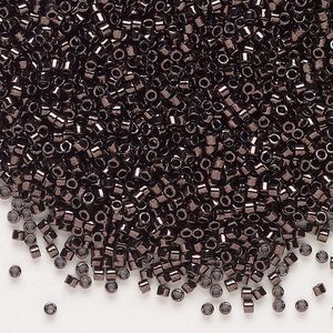 Seed bead, Delica&reg;, glass, pkg/7.5g, #11 round, opaque metallic French plum (DB-1991).