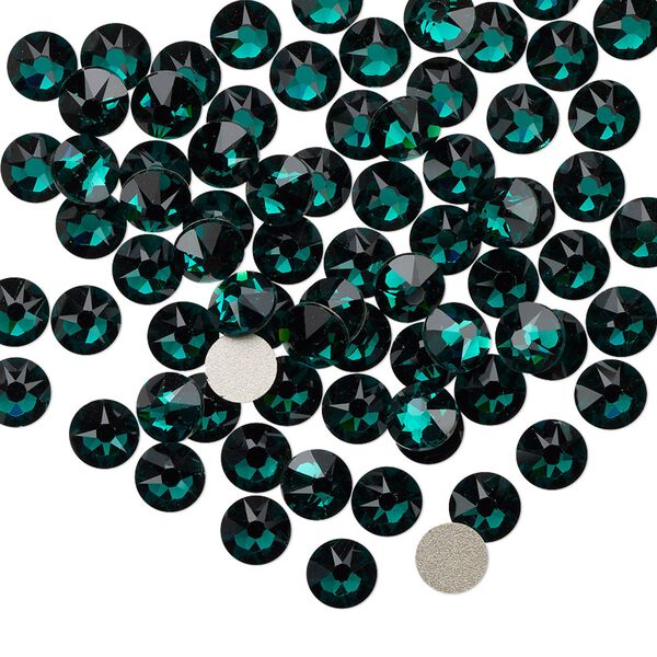 Flat back 1440pk emerald foil back, Swarovski&reg; 4.6-4.8mm rose round SS20 2088 image number 0