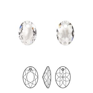 Drop 2pk crystal, Crystal Passions&reg; 11.5mm pendant elliptic cut 6438