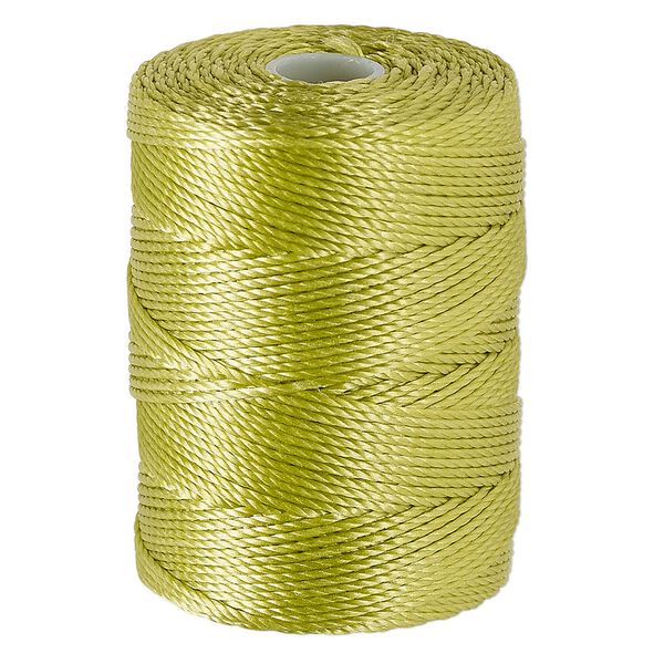 Thread, C-Lon&reg;, nylon, chartreuse, 0.5mm diameter. Sold per 92-yard spool. image number 0