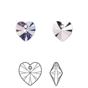 Drop 24pk crystal vitrail light, Crystal Passions&reg; 10mm pendant heart 6228