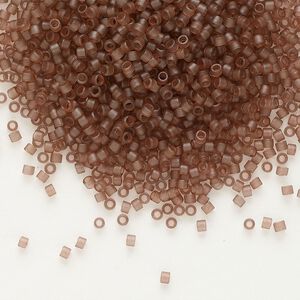 Seed bead, Delica&reg; 1pkg50g glass, #11 round, translucent matte cinnamon aqua / outside dyed (DB-0772)