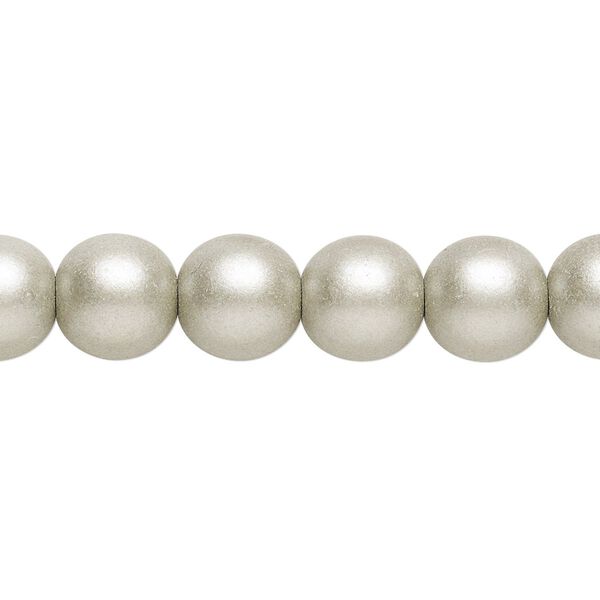 Bead, Czech glass druk, opaque satin pewter, 10mm round. Sold per 15-1/2" to 16" strand. image number 0