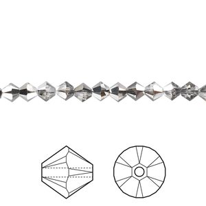 Bead 144pk crystal silver night, Crystal Passions&reg; 4mm bicone 5328