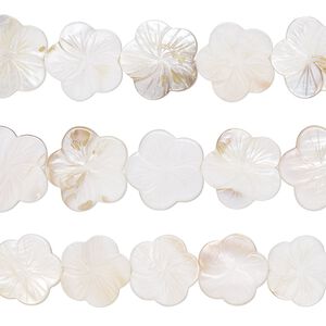 Mother-of-pearl shell 1pkg3, carved flower bead 15 inch 27x26mm-31x30mm