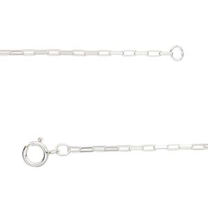 Chain 1pkg1 sterling silver Venetian box, 1.2mm elongated / springring clasp, Gossamer&trade; 16 inch