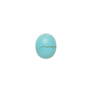 Cabochon, "turquoise" (resin) (imitation), 12x10mm calibrated oval with matrix. Sold per pkg of 2.