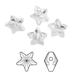 Bead 4pk crystal, Crystal Passions&reg; 12mm star 5714