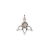 Drop 1pkg1, antiqued sterling silver and rainbow moonstone (natural), 14.5x12.5mm open 3-teardrop image number 1