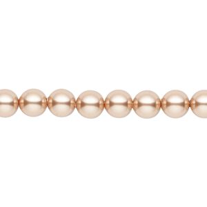 Pearl 50pk rose gold, Crystal Passions&reg; 6mm round 5810