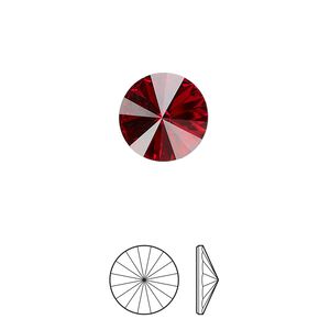 Chaton 48pk scarlet foil back, Crystal Passions&reg; 12mm rivoli 1122