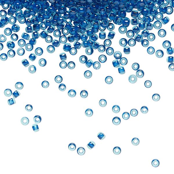Seed bead, TOHO BEADS&reg;, glass, pkg/50g, #11 round, translucent capri-lined aqua (TR-11-932). image number 0