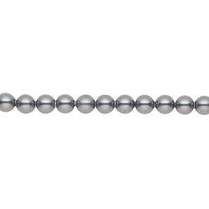 Pearl 500pk dark grey, Crystal Passions&reg; 4mm round 5810