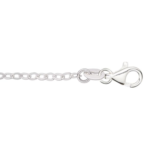 Chain 1pkg1 sterling silver cable, 2.5mm flat oval / lobster claw clasp, 7.5 inch image number 0