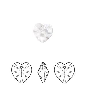 Drop 288pk crystal, Swarovski&reg; 10mm pendant heart 6228