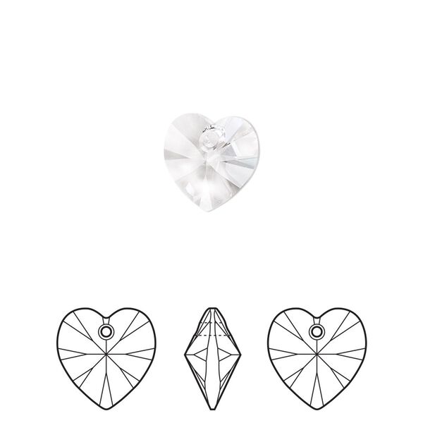 Drop 288pk crystal, Swarovski&reg; 10mm pendant heart 6228 image number 0