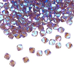 Bead 144pk iris AB 2X, Crystal Passions&reg; 4mm bicone 5328