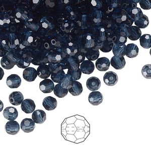 Bead 144pk Montana, Preciosa Czech crystal 4mm round