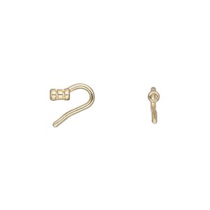 Clasp hook 1pkg10, 9.5x2.5mm tube / crimp end / fits 1.4mm cord, brass JBB Findings 1-strand