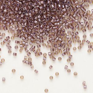Seed bead, Delica&reg;, glass, pkg/7.5g, #11 round, translucent silver rose-lined luster topaz (DB-0912).