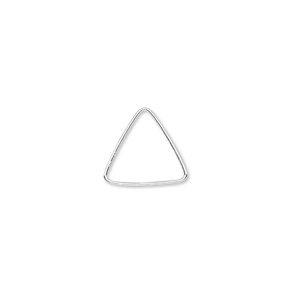 Jump ring 1pkg20 sterling silver-filled, 12.5mm soldered closed triangle, 22 gauge / 11mm inside diameter image number 0