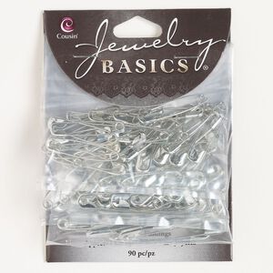 Safety pin mix 1pkg90 silver-finished, 1 to 1.5 inch, antique steel