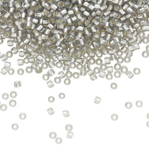 Seed bead, TOHO BEADS&reg;, glass, pkg/50g, #11 round, translucent silver-lined frosted black diamond (TR-11-29AF).