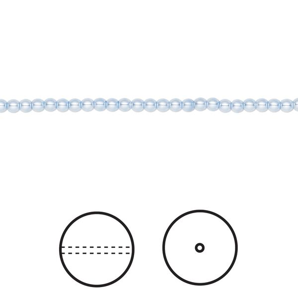Pearl 1000pk light blue, Swarovski&reg; 2mm round 5810 image number 0