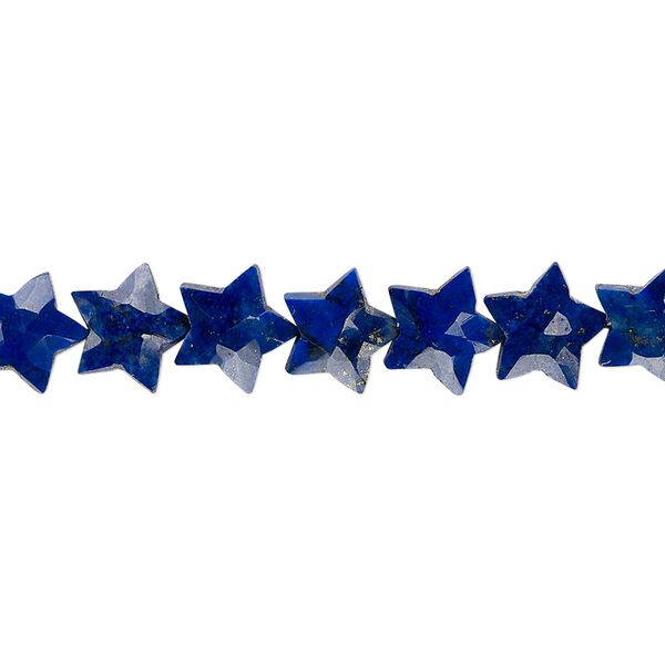 Lapis lazuli 1pkg30, hand-cut faceted star bead natural, 8mm image number 0