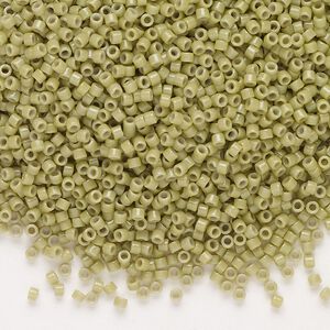 Seed bead, Delica&reg;, glass, pkg/7.5g, #11 round, Duracoat&reg; opaque outside dyed cactus (DB-2124).