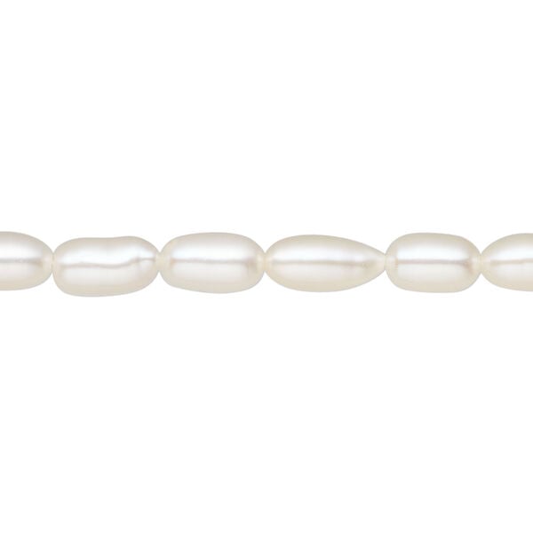 Freshwater pearl 1pkg1, rice, 15.5-16 inch white 5mm cultured image number 0