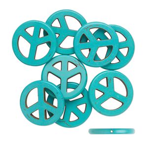 Magnesite 1pkg8, peace sign bead 25mm
