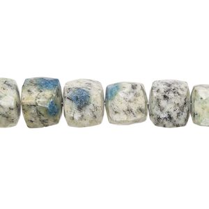 K2 "jasper" 1pkg1, hand-cut faceted cube bead natural 8 inch 9-10mm