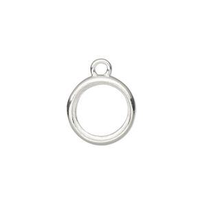 Drop, Almost Instant Jewelry&reg;, sterling silver, 14.5mm round with open back and 12mm rivoli setting. Sold individually.