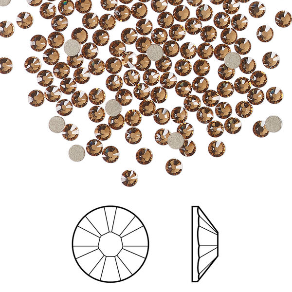 Flat back 1pkg1440 light smoked topaz foil back, Swarovski&reg; ReCreated&trade;, 2.5-2.7mm rose round SS9 2058 image number 0