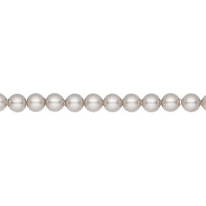 Pearl 100pk platinum, Crystal Passions&reg; 4mm round 5810