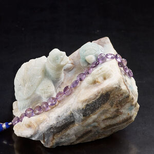 Amethyst (natural) 1pkg1, hand-cut faceted flat round bead, 7 inches 10mm