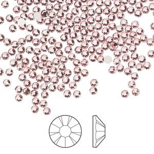Flat back 1440pk light rose foil back, Preciosa MAXIMA Czech crystal rhinestone 2.1-2.3mm chaton rose round SS7