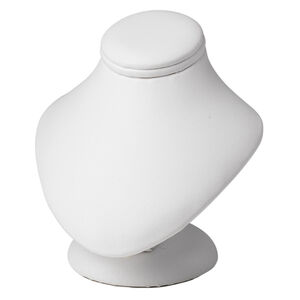 Leatherette mini-pedestal display, white. 3-1/2in wide x 3-1/4in deep x 3-3/4in high. Sold individually.