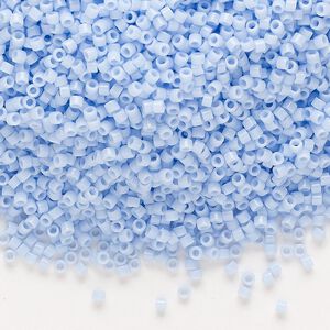 Seed bead, Delica&reg;, glass, pkg/50g, #11 round, opaque blue agate (DB-1137).