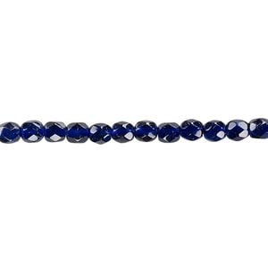 Bead, Czech fire-polished dipped d&eacute;cor glass, plum, 4mm faceted round. Sold per 15-1/2" to 16" strand, approximately 100 beads.