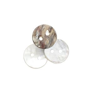 Button, mussel shell (natural), 11mm round, Mohs hardness 3-1/2. Sold per pkg of 100.