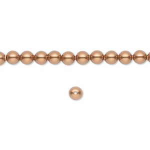 Pearl 100pk copper, Crystal Passions&reg; 4mm round 5810