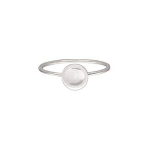 Ring, Almost Instant Jewelry&reg;, sterling silver, 1mm wide with 7mm round glue-in setting, size 9. Sold individually.