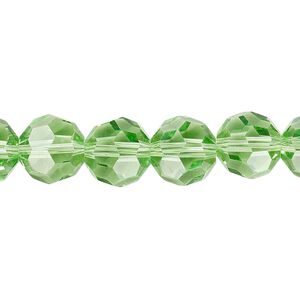 Bead 1pk 32 facets transparent lime green, Celestial Crystal&reg; 10mm round 15.5-16 inch
