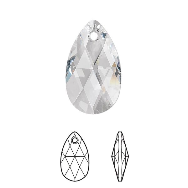 Drop 96pk crystal, Swarovski&reg; 22x13mm pendant pear 6106 image number 0