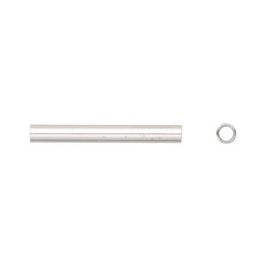 Bead 1pkg10 sterling silver, 25x3mm tube