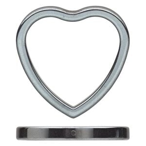 Hemalyke&trade; 1pkg2, vertically-drilled double-sided open heart focal 34x34mm